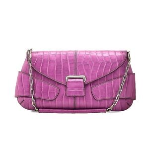 RINA RICH - Y2K Lavender Croc Shoulder Bag